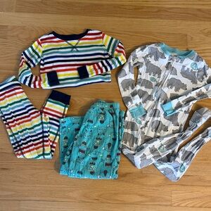 Toddler Rainbow Stripe Primary Pajama Set & Bundle, Size 4-5, 4 pcs